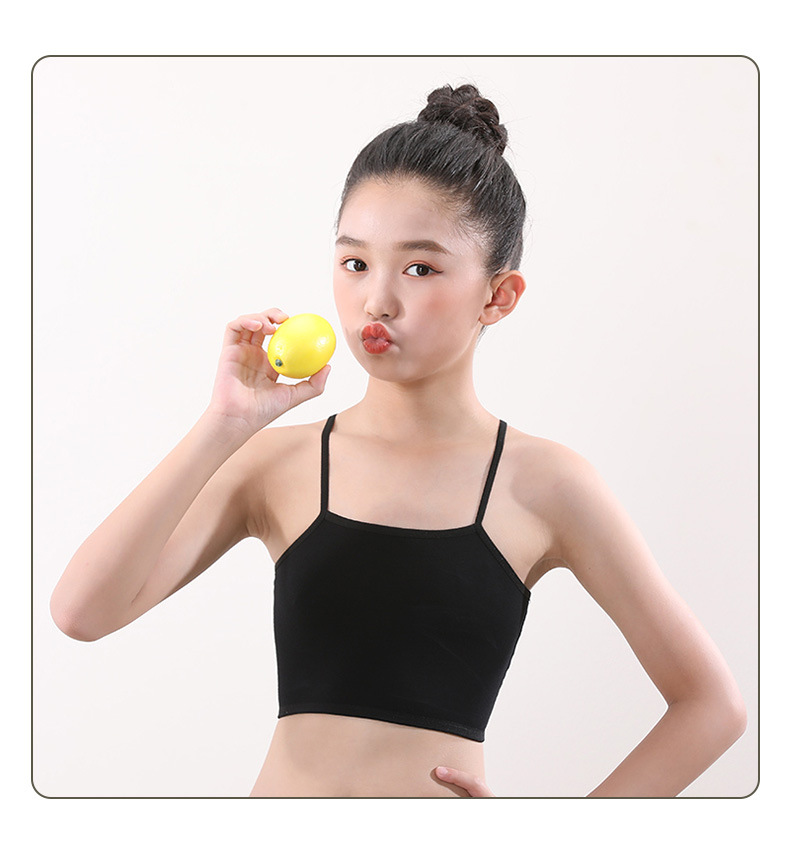 ZUQ 3 Pack Girls Crop Tops Cotton Sports Training Bra with Sponge Pad Soft Kids Underwear for Puberty Teenage Girls 
