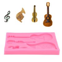 【lz】☫✗  Molde de silicone em forma de guitarra decoração do bolo fondant chocolate para casa padaria e cozinha