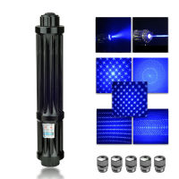 2W Burning Blue Pointer 445nm 10000m 21cm Light Hight Powerful 450nm Focusable Flashlight Burn Match Firecrackers