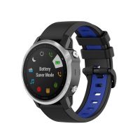 สำหรับ Garmin Fenix 6X วง2นาฬิกาซิลิโคนสี (สีดำสีน้ำเงิน) (ขายเอง)