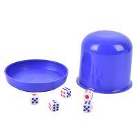 【LZ】 1pc caixa de dados com 5 pçs em cubos plástico copo de dados conjunto com bandeja agitando copo bebendo jogos bingo noite barra jogo brinquedos