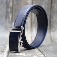 Automatic Buckle Belt for Men Blue/white/black/red 3.5cm Width Male Strap Large Size 100-130CM Cow Leather Designer Belt Belts