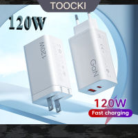 Toocki 120W USB C GaN ชาร์จเร็วชาร์จเร็วอะแดปเตอร์ชาร์จในรถยนต์3.0 PD Type C สำหรับ iPhone 14 13 12 Samsung S22 S21 Xiaomi