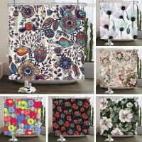【CW】✙♝  Flowers Curtain With Hooks 3d Shower Curtains  Print 180x240cm Polyester Decoration
