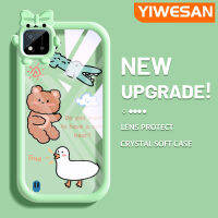 "YIWESAN เคสสำหรับ Realme C20 C20A C11 C11 2020 Narzo 50i การ์ตูนน่ารัก Spoof Lion Cat อัพเกรดใหม่ซิลิโคนนิ่มกันกระแทกแบบใสเคสมือถือสร้างสรรค์โปร่งใสลายกล้องถ่ายรูปเคสป้องกัน"