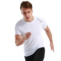 Men Quick Dry T shirts Mesh Breathable Sports Jogging Casual Sportswear Top Prints Gym Training Short Sleeves Running Shirts