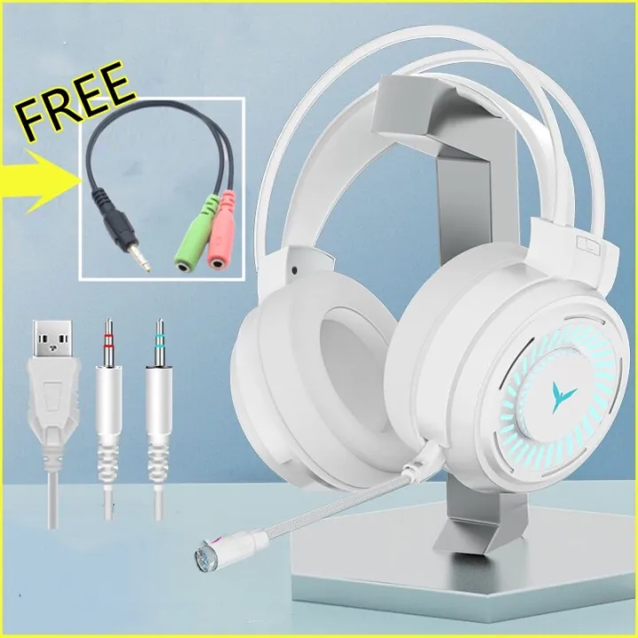 Gaming Headphones PC Noise Cancelling Headphones Wired Headset with Mic