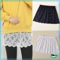 MINERA เสื้อ ROK Mini เฮมไลน์แบบยืดหดได้สำหรับผู้หญิงเสื้อขยายเสื้อลายลูกไม้เป็นชั้นๆชายกระโปรงด้านบนปลอมเป็นชั้นๆ