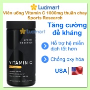 Viên uống Vitamin C 1000mg Sports Research thuần chay hũ 240 viên Hàng Mỹ