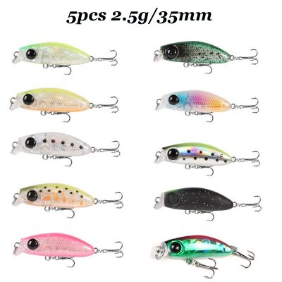 5PCS Minnow Fishing Lure 2.5g-4.5g Topwater Hard Bait Wobbler Jig Bait Crankbait Carp Striped bass Pesca Fishing tackle SwimBait