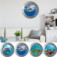 【cw】 Sealife Submarine Wall Stickers for Kids Rooms Cartoon Animals Decals Mural