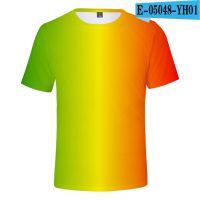 Neon T-Shirt Men/Women Summer green T shirt Boy/Girl Solid Colour Tops Rainbow Streetwear Tee Colourful 3D Printed Kids shirt