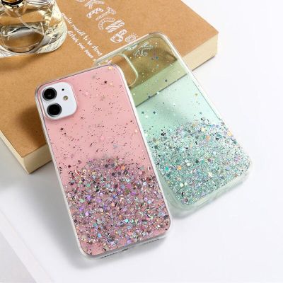 [สินค้าใหม่ในสต็อก] Luxury Gradient Glitter Star Case สำหรับ iPhone 14 13 12 XR X XS Pro Max iPhone 8 7 6S 6 Plus SE2020 Soft Clear TPU Cover Case
