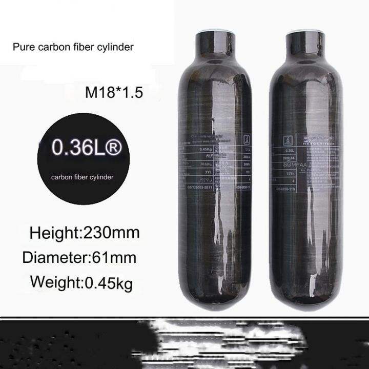 4500psi 300Bar 30Mpa 580cc 0.36L Carbon Fiber Gas Cylinder HPA Gas Cylinder FX, Diving, Hunting