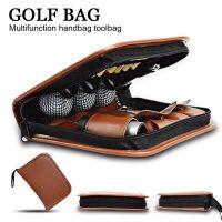 Golf multifunction bag handbag Accessories Toolbag for Golfer Gift brown Set Tool Kit Tool Carrying Bag Range finder knife brush