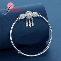 Top Sale Solid 925 Sterling Silver Resizable Adjustable Cuff Bangle Bracelet for Women Girls Nice Party Accessories Jewelry