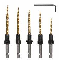 2022 New 5-Piece Durable Wood Countersink Drill Bit Fit for Wood /Plastic /Metal Exterior Mirrors