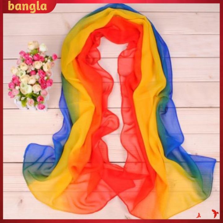 bangla-ผ้าพันคอชีฟองผ้าคลุมไหล่แฟชั่นสตรี