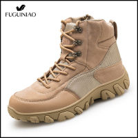 Fuguiniao ใหม่รองเท้าเดินป่ายุทธวิธีรองเท้าทหาร Breathable High-Top รองเท้าทหารผู้ชายกลางแจ้งทะเลทรายรองเท้า Combat รองเท้ายุทธวิธีรองเท้าเดินป่าจัดส่งฟรี