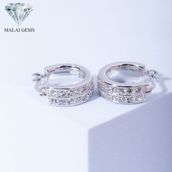 malai-gems-ต่างหูเพชร-เงินแท้-silver-925-เพชรสวิส-cz-เคลือบทองคำขาว-รุ่น-11007271-แถมกล่อง-ต่างหูcz-ต่างหูเงินแท้