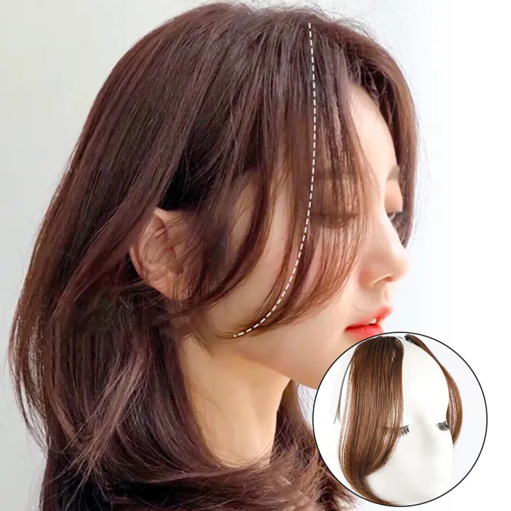 TOP SHOW - 1pc Natural Invisible Front Side Bangs For Women Hair Extensions  Synthetic High Temperature Hair 3D Bangs Fake Wig | Lazada Singapore