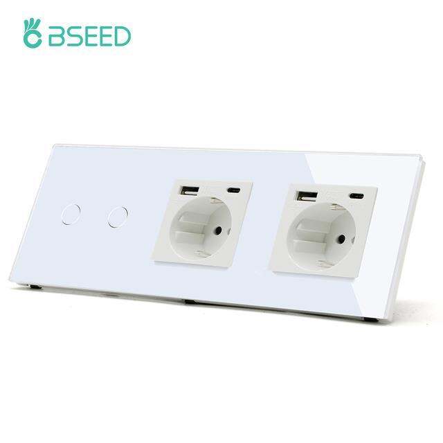 bseed-1-2-3gang-touch-switch-sensor-light-switch-1way-glass-panel-wall-socket-eu-standard-blue-backlight-10a-white