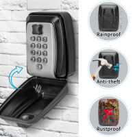 Key Safe Wall Mounted Large Key Lock Box With Resettable Push Button 12-Digit Combination Outdoor Key Box With Weatherproof Cover Safe Storage Box For Home Garage Spare Keys Free Fixing Kit