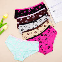 Letter Cotton Underwear 6pcspack Soft Women Panties Cute Underpants Lip Fashion Mid Rise Ladies Briefs S-L Wholesale2023