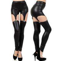 【YF】✧♧♚  New leggings with suspenders for women faux leather suspender buckle waist garter