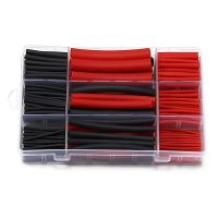 】【、 270Pcs 3: 1 Shrink Ratio Dual Wall Adhesive Lined Heat Shrink Tubing Tube 6 Size 2 Color KIT Black Red