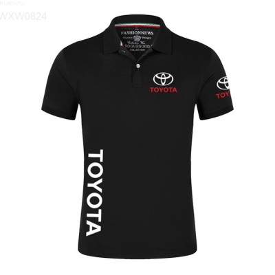 GOOD Quality♈♀2023 Summer Summer Mens Toyota Car Logo Polo Casual Short Sleeves Solid Color Tshirt Man Cla{Significant} high-quality