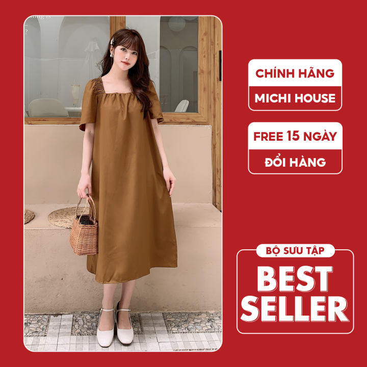 Váy Suông Maxi Đi Biển Vintage Kiểu Dáng Hàn Quốc Xinh Cổ Vuông ...