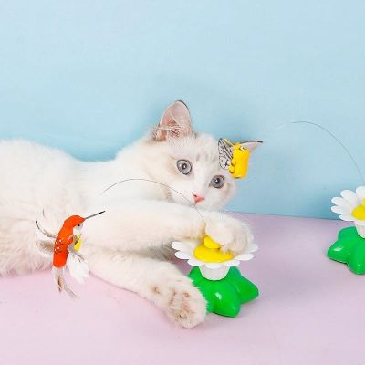 Pet Seat Scratch Toys Cats Pet Toy Electric Rotating Colorful Butterfly Bird