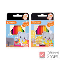 Elephant สีไม้ ดินสอสีไม้ แท่งสั้น 12 สี จำนวน 1 กล่อง