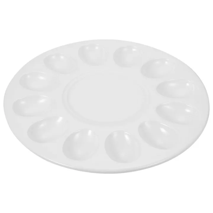 Deviled Egg Platter Tray Holds 12 Eggs Sleek Melamine Dish Shrimp Paste