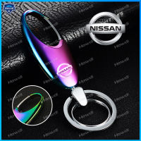 【หยดน้ำที่มีสีสัน】พวงกุญแจสแตนเลสระดับไฮเอนด์พร้อมโลโก้สำหรับ Nissan