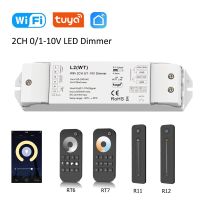 2CH ไวไฟควบคุมที่หรี่ไฟแอลอีดีไร้สาย0/1-10V สวิตช์เปิดปิด110V 220V Tuya APP Telecomando Controllo Vocale ต่อ Alexa Google