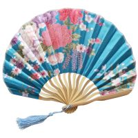 【cw】 Chinese Print Hand Held Paper Folding Round Fans Decoration Wedding Wood