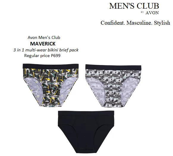 Avon Men's Club MAVERICK 3 in 1 multi-wear bikini brief pack | Lazada PH