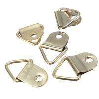 100pcs Universal Strong Golden D Rings Decor Picture Frames Hanger Hooks Hanging Triangle With 100pcs Screws Helper