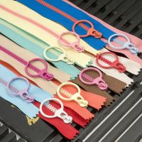 5Pcs 15-35cm 3# Resin Zippers Lifting Ring Quoit Zipper DIY Handmade Accessory Sewing Craft Bag Garment Material Zippers Door Hardware Locks Fabric Ma