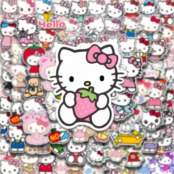 60pcs Hello Kitty Sticker Sanrio Anime Toy Girl Kawaii Stickers