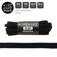 Kipzkapz F1A Black 90cm 115cm 140cm 160cm - Flat Shoelaces Flat Shoelace 6mm