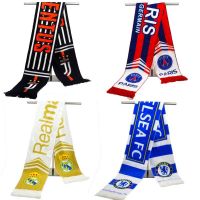 Spot parcel post Real Madrid Chelsea Inter Football Scarf Woolen Cotton Paris Juve AC Milan Football Fans Cheer Hand Signal Flag Scarf