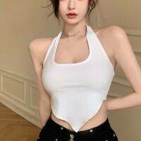 Asian Hot  เสื้อเอวลอยสีทึบคล้องคอแบบเอเชียสุดฮอตเข้ารูปพอดีหวานเผ็ด