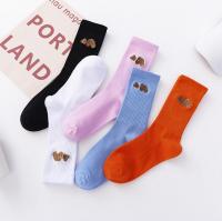 Socks Man Decapitated Bear Fashion Crew Sports Fuzzy Embroidery Trend Hip Hop Cotton Socks 3 Pairsbox Gifts for Men Long Socks