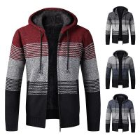 [COD] 2022 autumn and winter new velvet thick sweater large size foreign trade mens coat hooded cardigan with hood