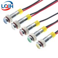 6mm 8mm 10mm 12mm Metal LED Warning Indicator Light Waterproof IP67 3V 6V 12V 24V 220V Signal Lamp Pilot Wires Switch White Red