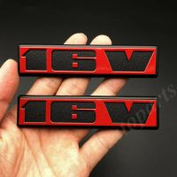 2Pcs Red 16V Car Auto Trunk Rear Fender Front Grille Emblem Badge Decal Sticker