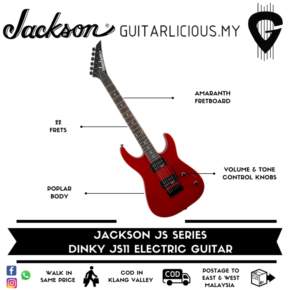 JACKSON JS Series Dinky JS11 Electric Guitar, Amaranth FB, Snow